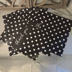 20 BLACK POLKA DOT THANK YOU POLY MAILERS 💕